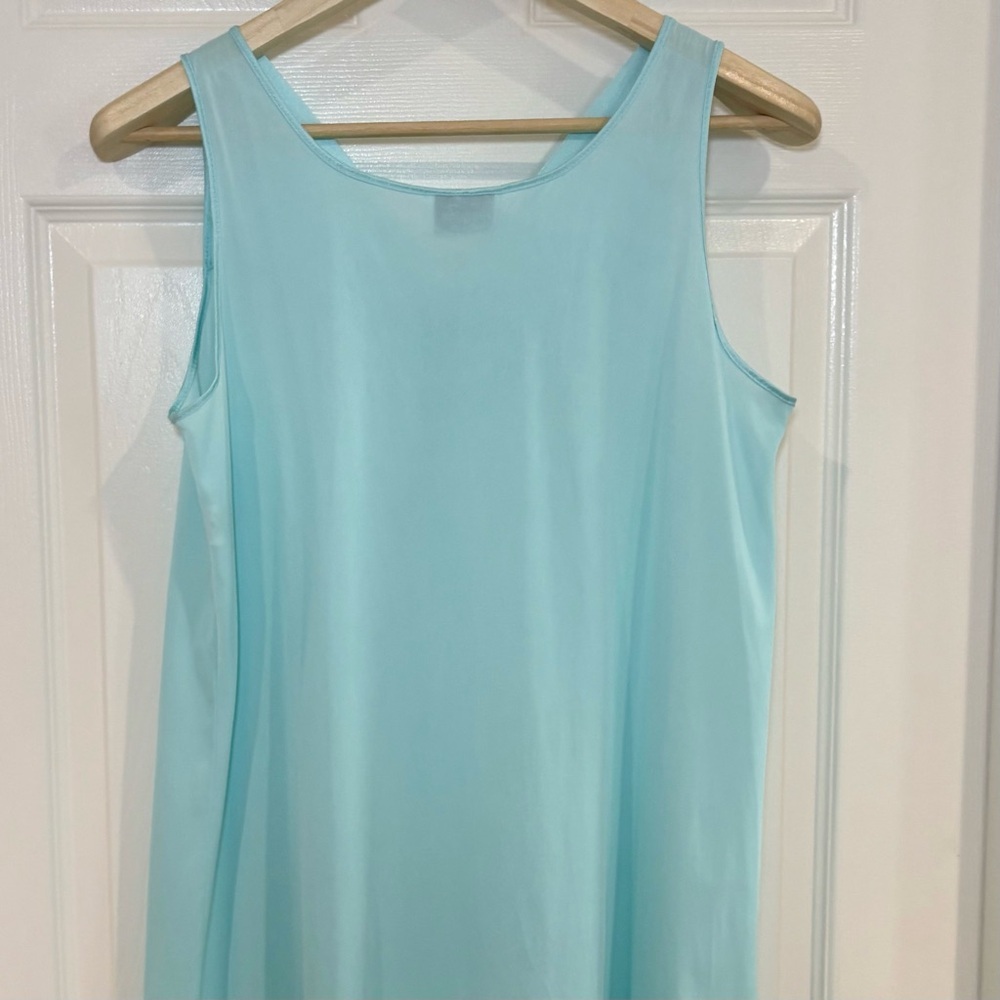 VTG Aqua Mint Blue Two-Piece Nylon Peignoir Nightgown & Robe Set Size M & L USA - Picture 7 of 17